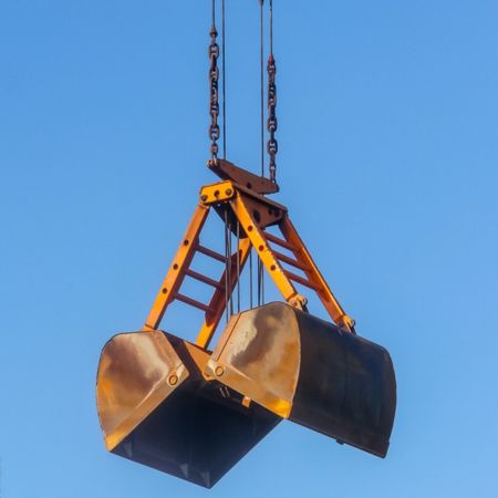 two-rope clamshell bucket
