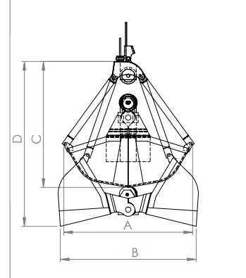Two Rope Mechanical Grabs Bucket