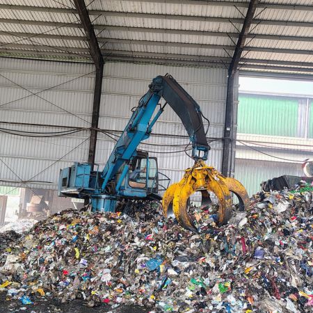 Hydraulic orange peel grab for grab cranes