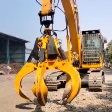 Vedanta Limited Designed and supplied heavy-duty Hydraulic Orange Peel Grabs for excavator.