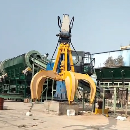 Hydraulic scrap handling grab for steel plant