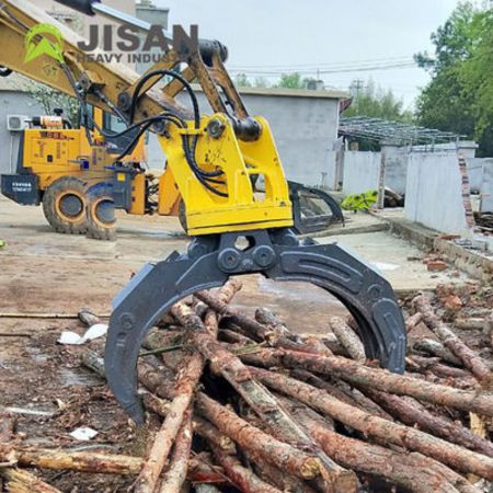 Hydraulic log and timber grab for excavator